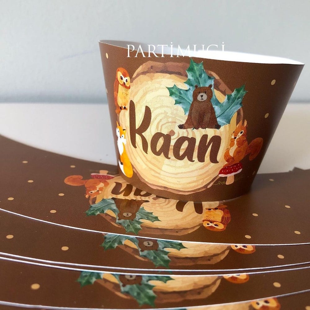 Woodland Orman Hayvanları Temalı Cupcake Sargısı
