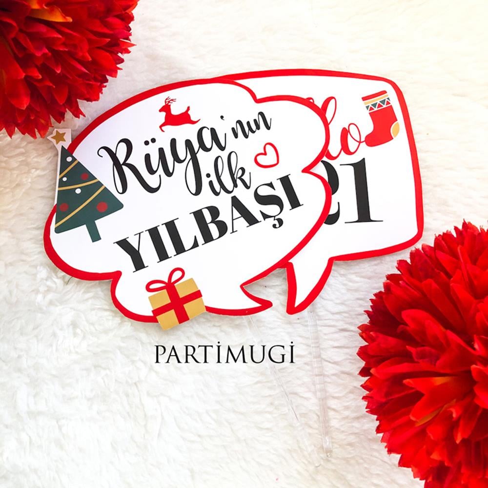 Yılbaşı Temalı Konuşma Balonu