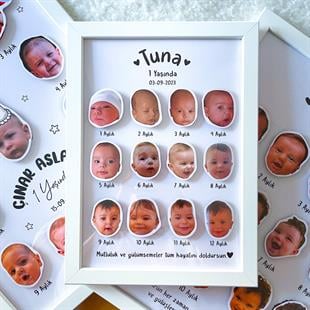BabyMonths Fotoğraf Çerçevesi Beyaz