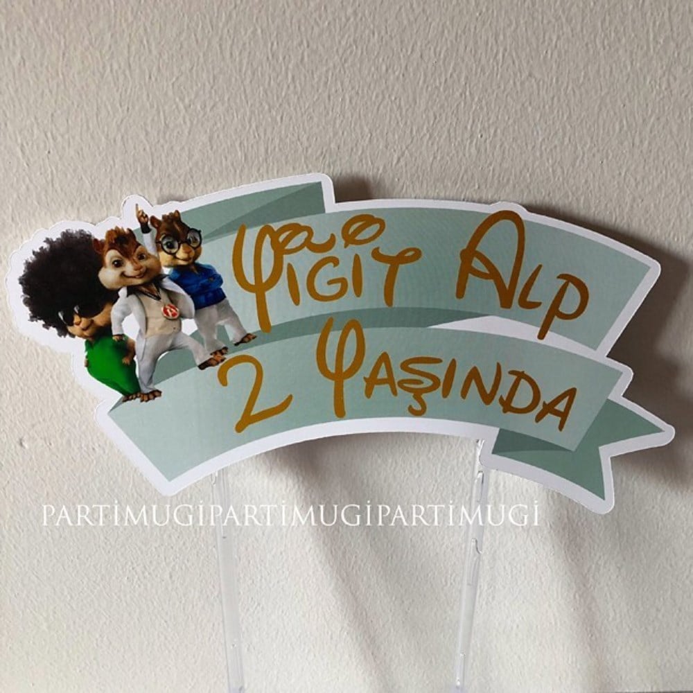 Alvin ve Sincaplar Temalı Pasta Süsü