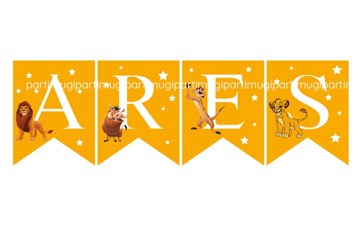 Aslan Kral Temalı Harf Banner