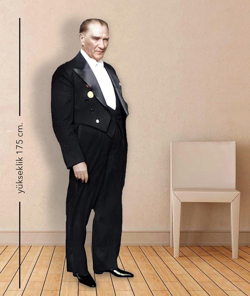 Atatürk Smokinli Ayaklı Maket Pano Dekor 175 cm.