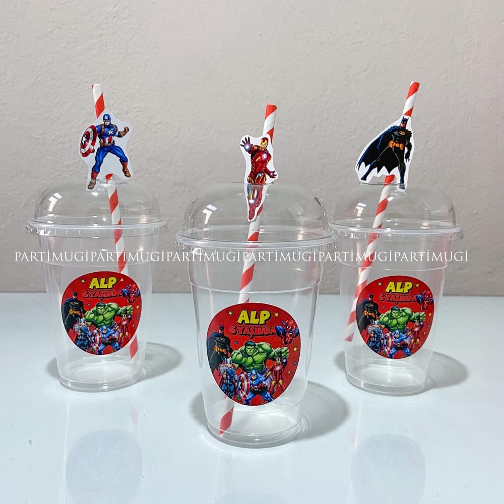 Avangers Temalı Limonata Bardağı