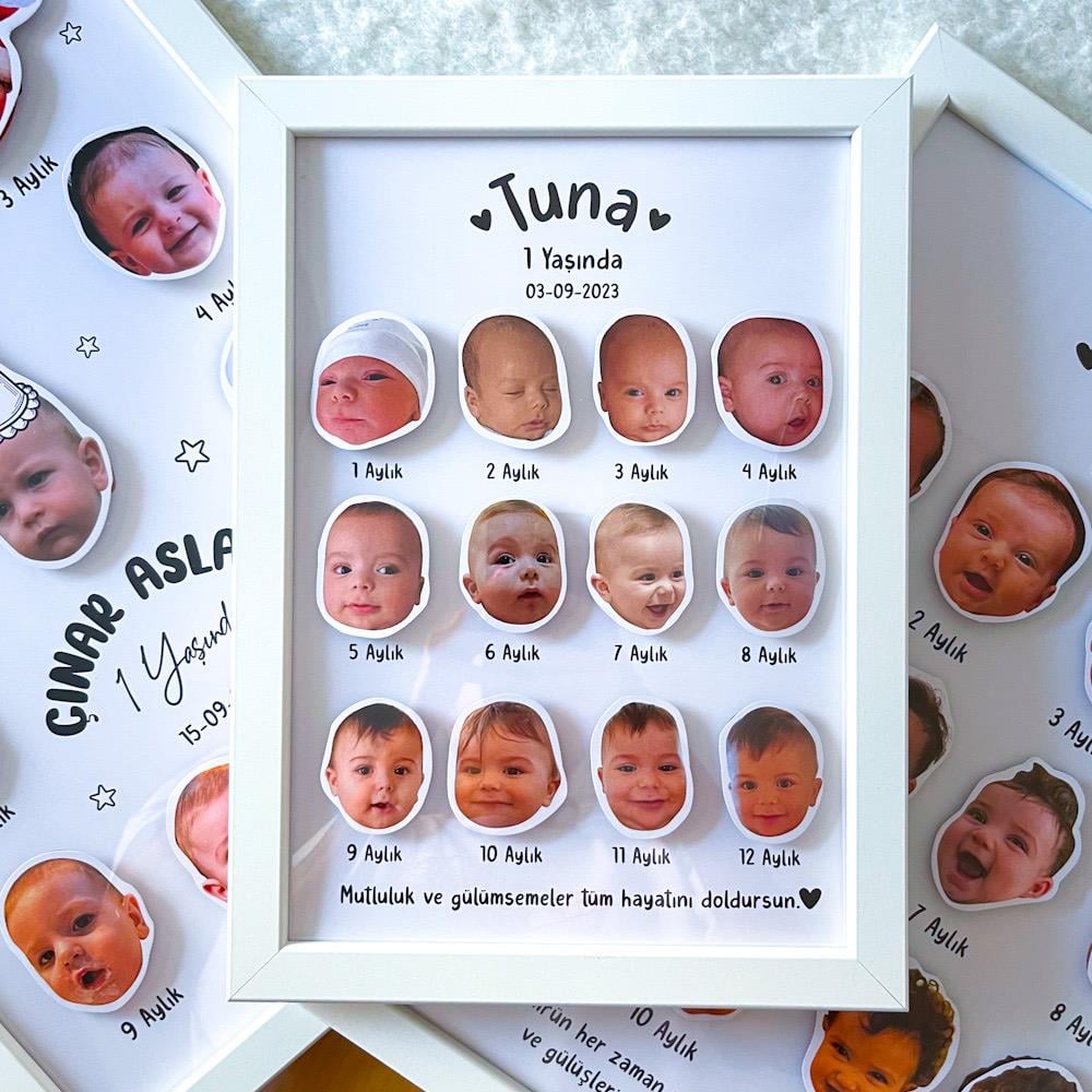 BabyMonths Fotoğraf Çerçevesi Beyaz