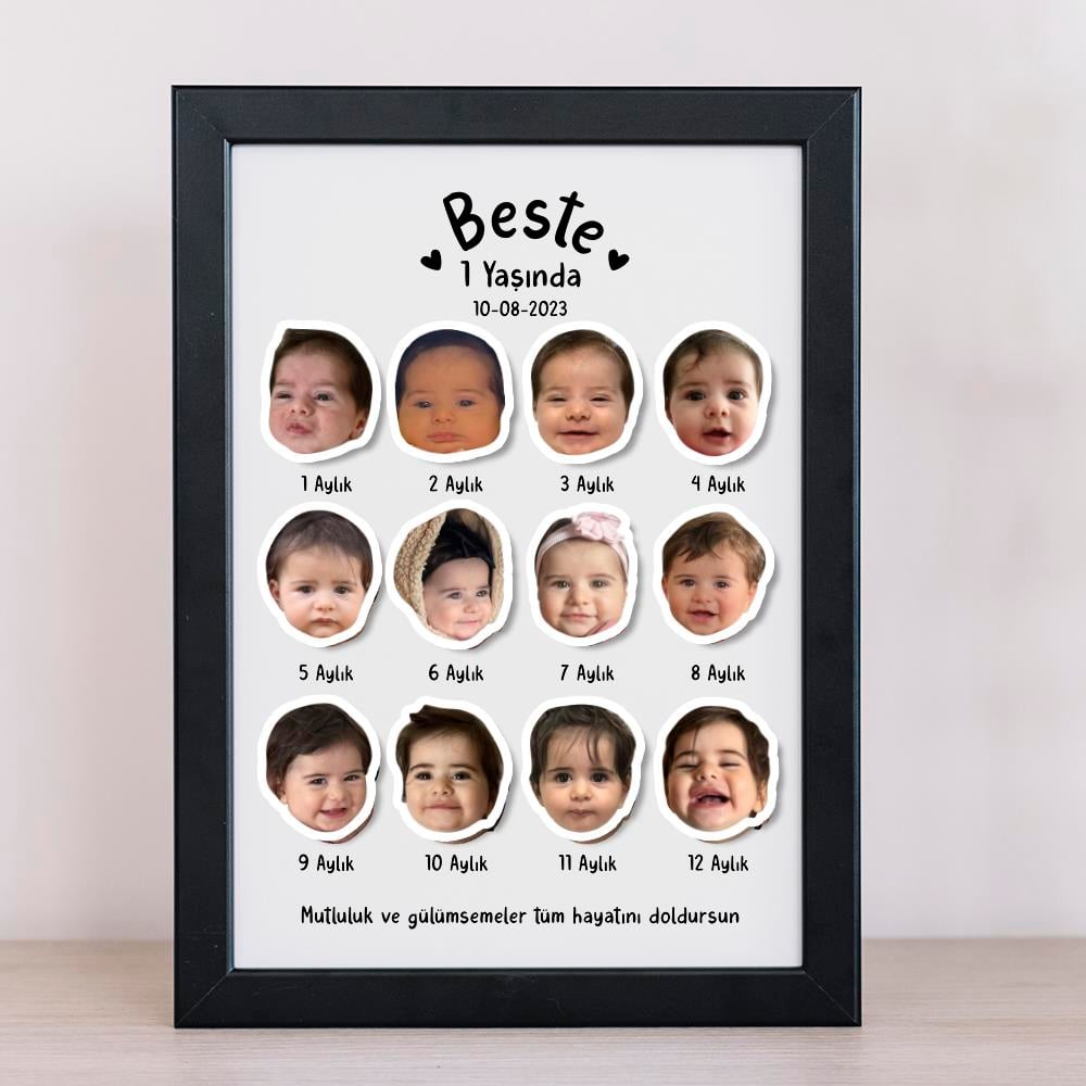BabyMonths Fotoğraf Çerçevesi Siyah