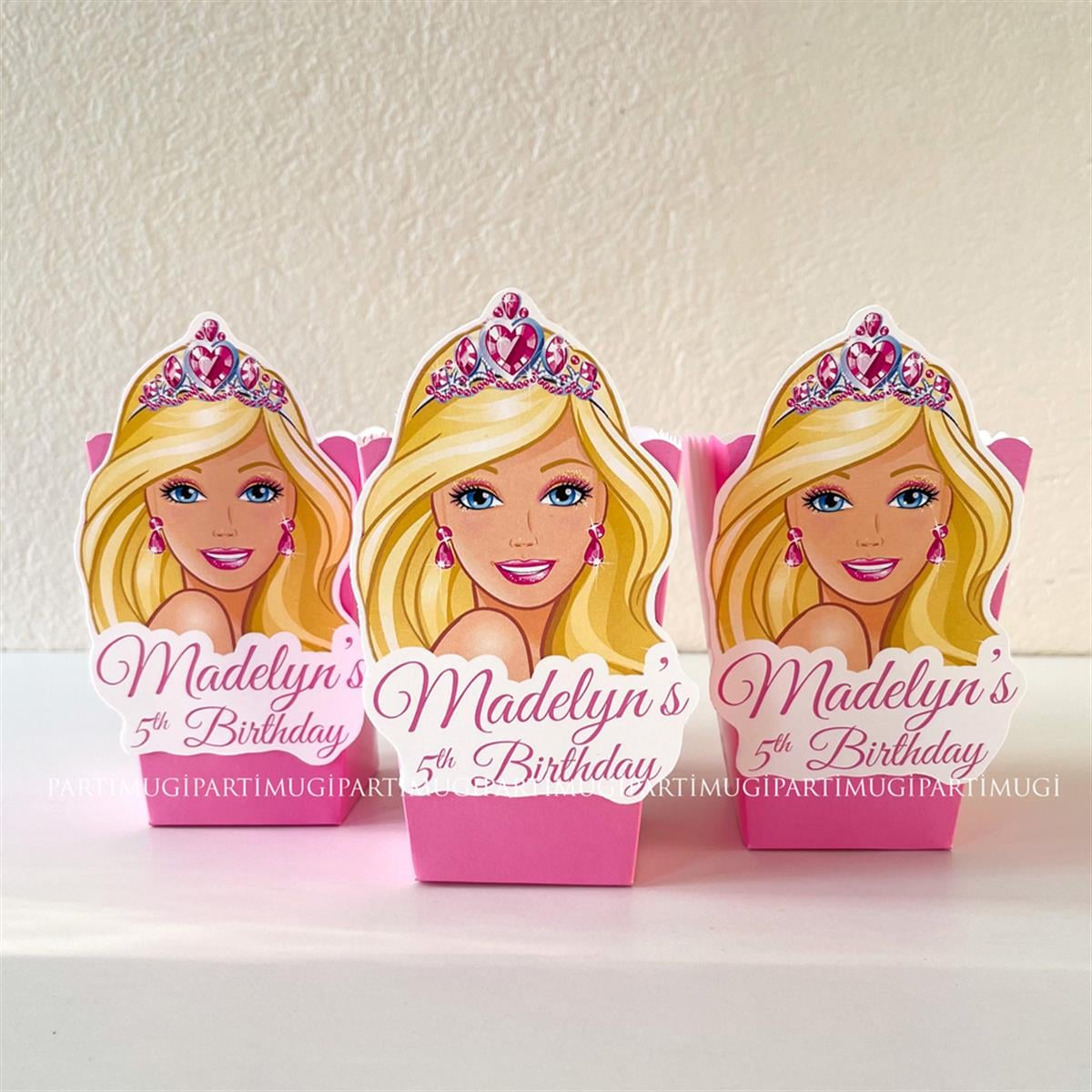 Barbie Temalı İsimli Popcorn Kutusu