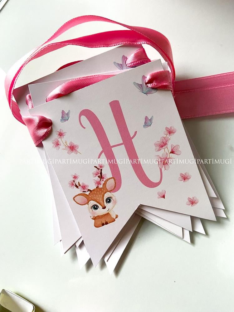 Bebek Geyik Temalı Harf Banner