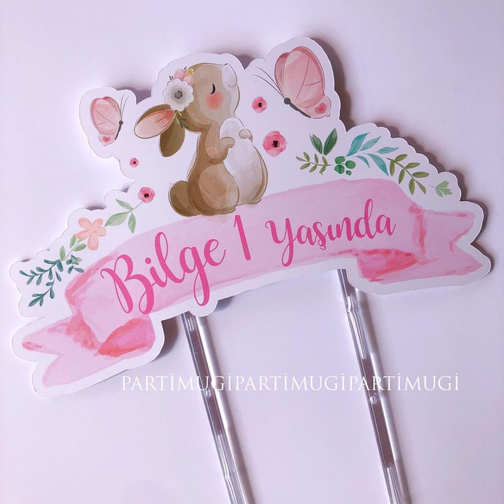 Bebek Tavşan Temalı Pasta Süsü
