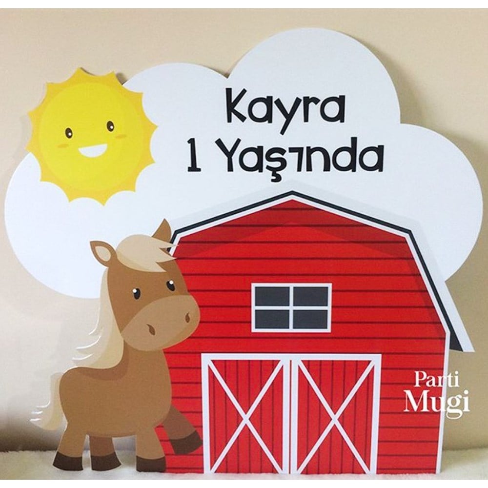 Çiftlik Evi At Temalı Ayaklı Pano