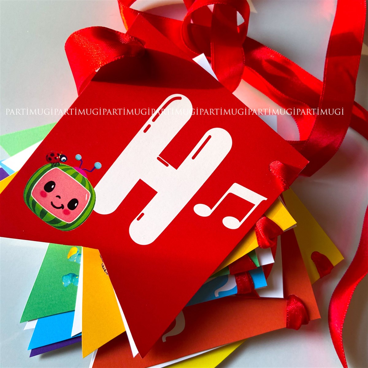 Cocomelon Temalı Renkli Harf Banner
