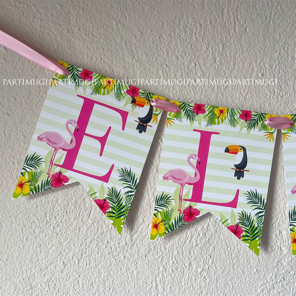 Flamingo Temalı Harf Banner