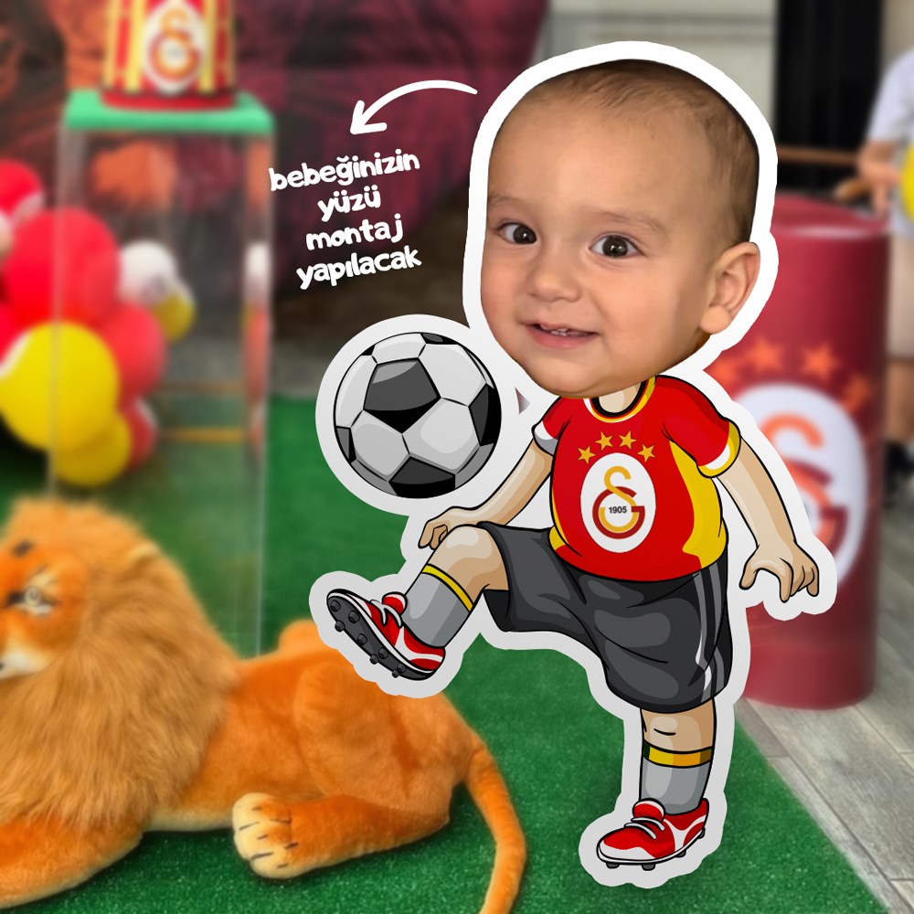 Fotoğraflı Futbolcu Bebek Figürü – Futbol Temalı Parti Dekoru