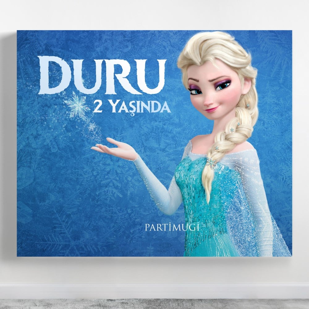 Frozen Elsa Temalı 2 Yaş  Afiş Branda