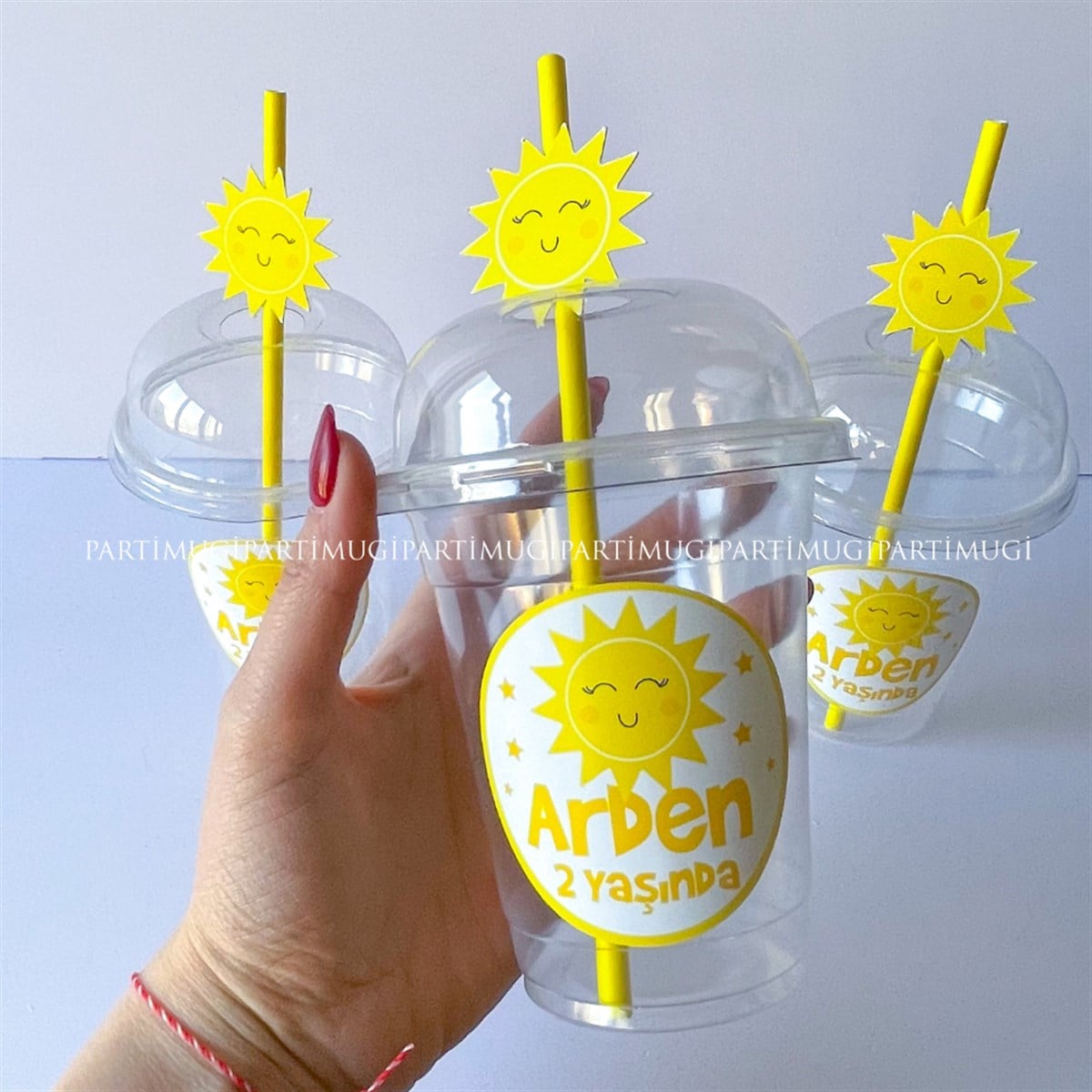 Güneş Temalı Limonata Bardağı