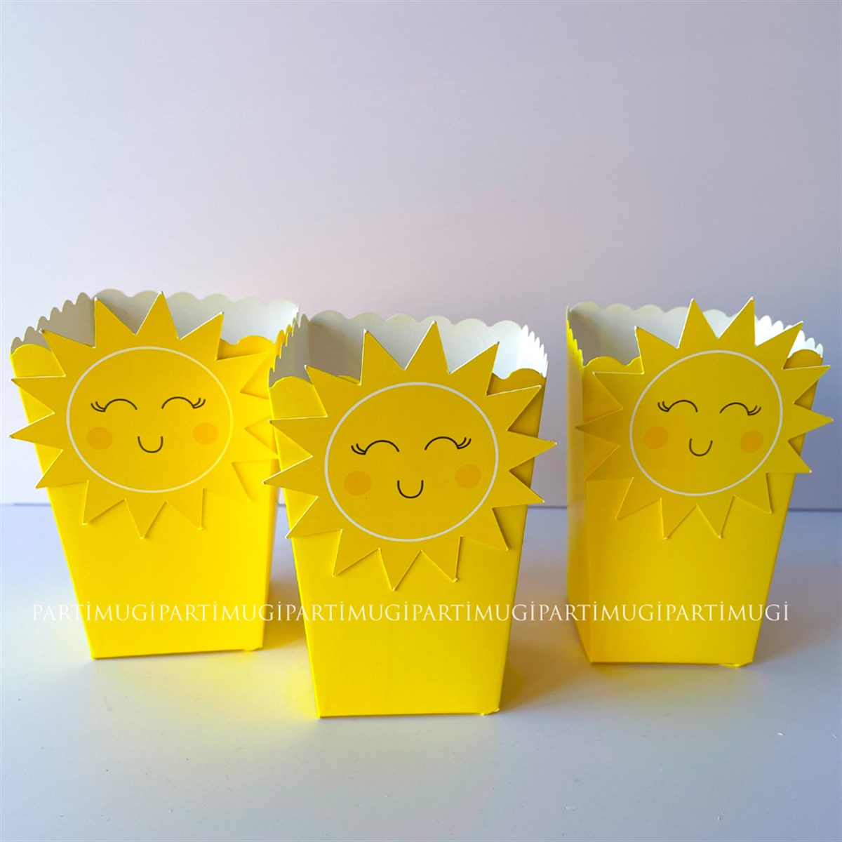 Güneş Temalı Popcorn Kutusu
