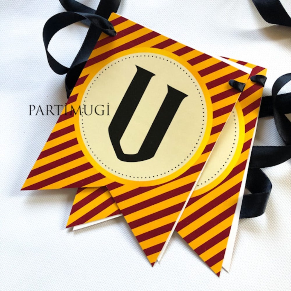 Harry Potter Temalı Çizgili Harf Banner