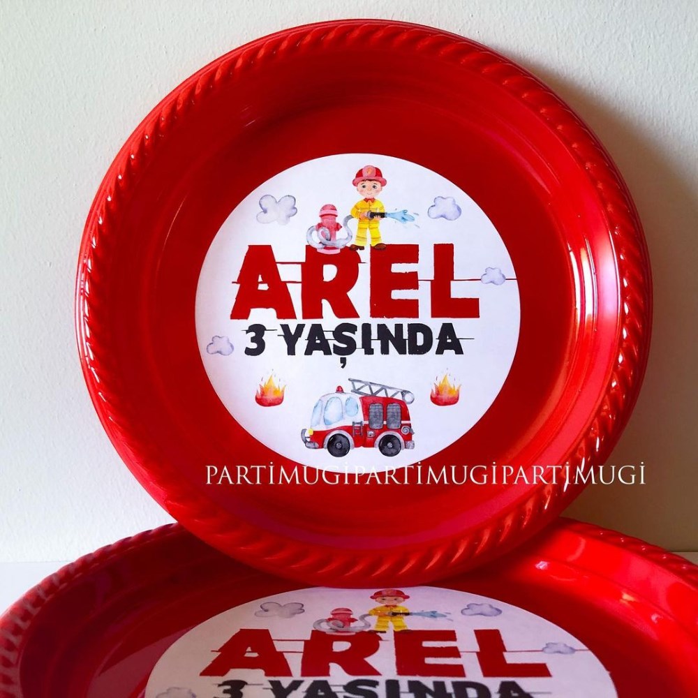 İtfaiye Temalı Tabak
