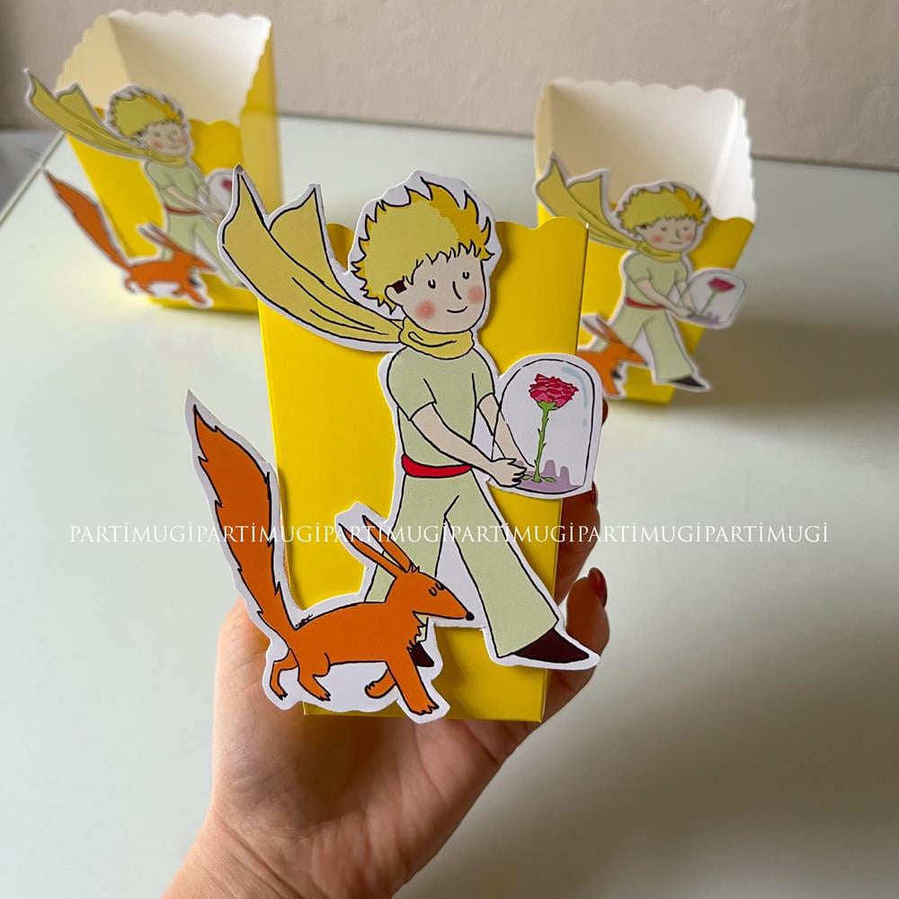 Küçük Prens Temalı Sarı Popcorn Kutusu