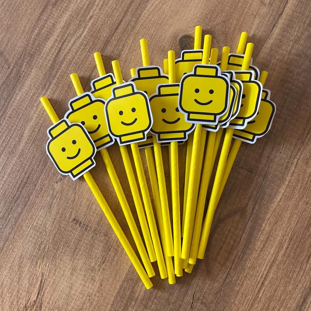 Lego Temalı Süslü Pipet