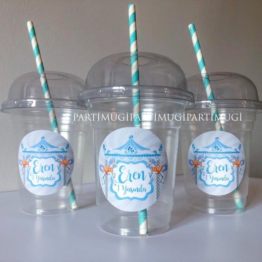 Mavi Atlı Karınca Temalı Limonata Bardağı
