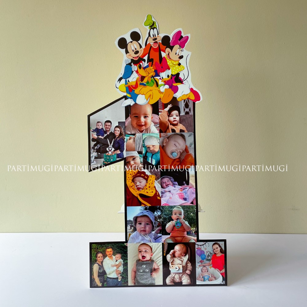 Mickey Mouse Temalı Fotoğraflı Rakam Maket