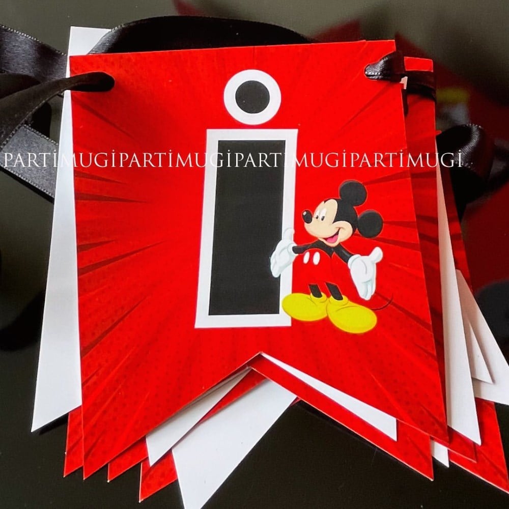Mickey Mouse Temalı Harf Banner