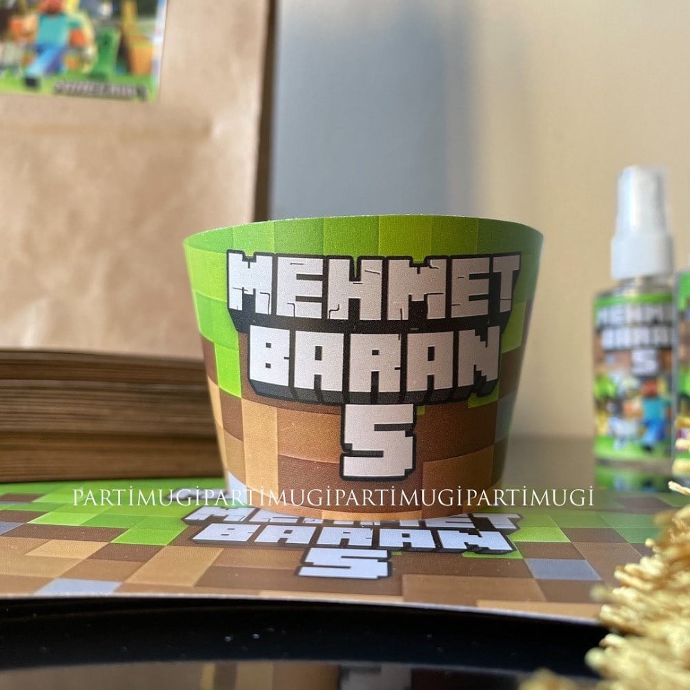 Minecraft Temalı Cupcake Sargısı