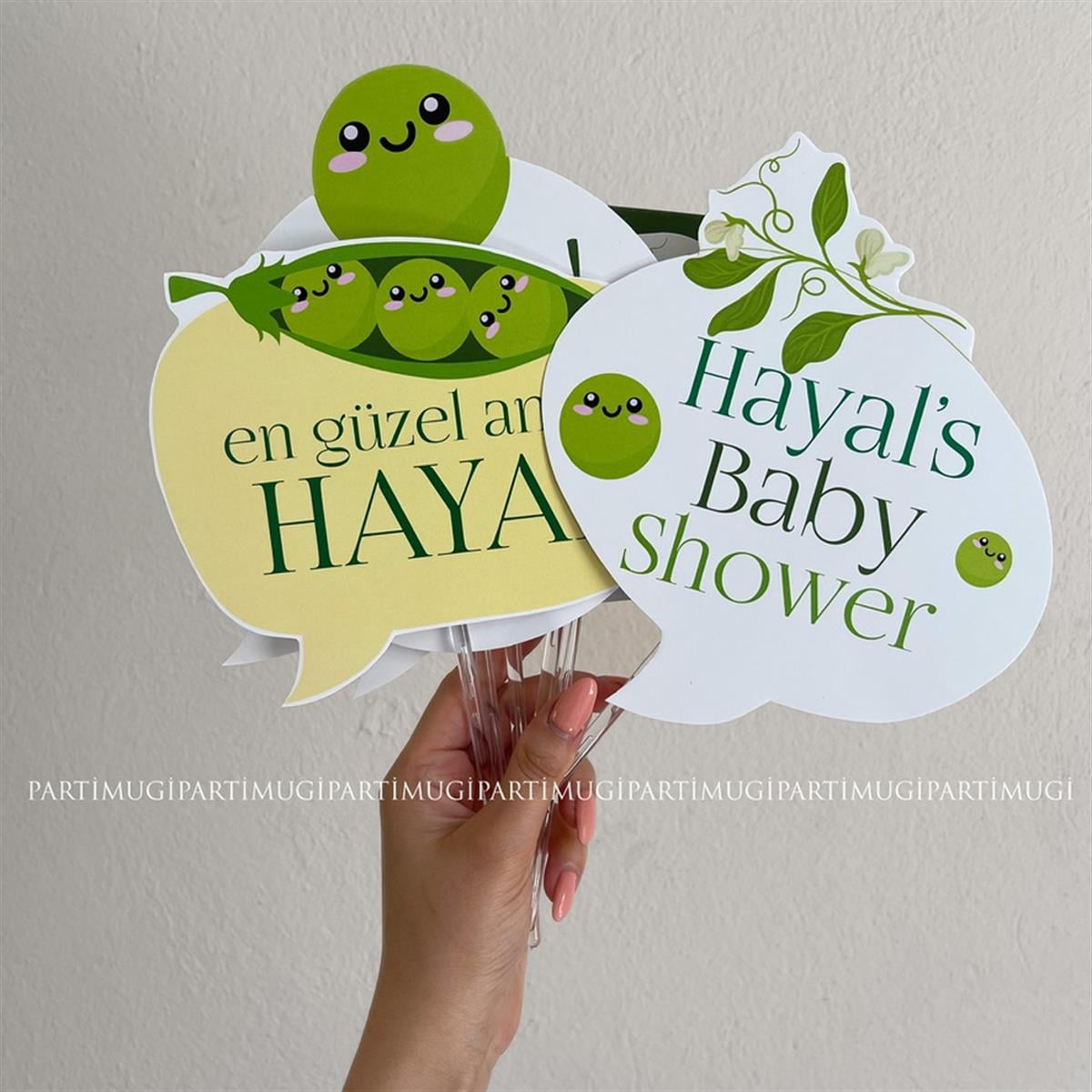 Minik Bezelye Baby Shower Temalı Konuşma Balonu