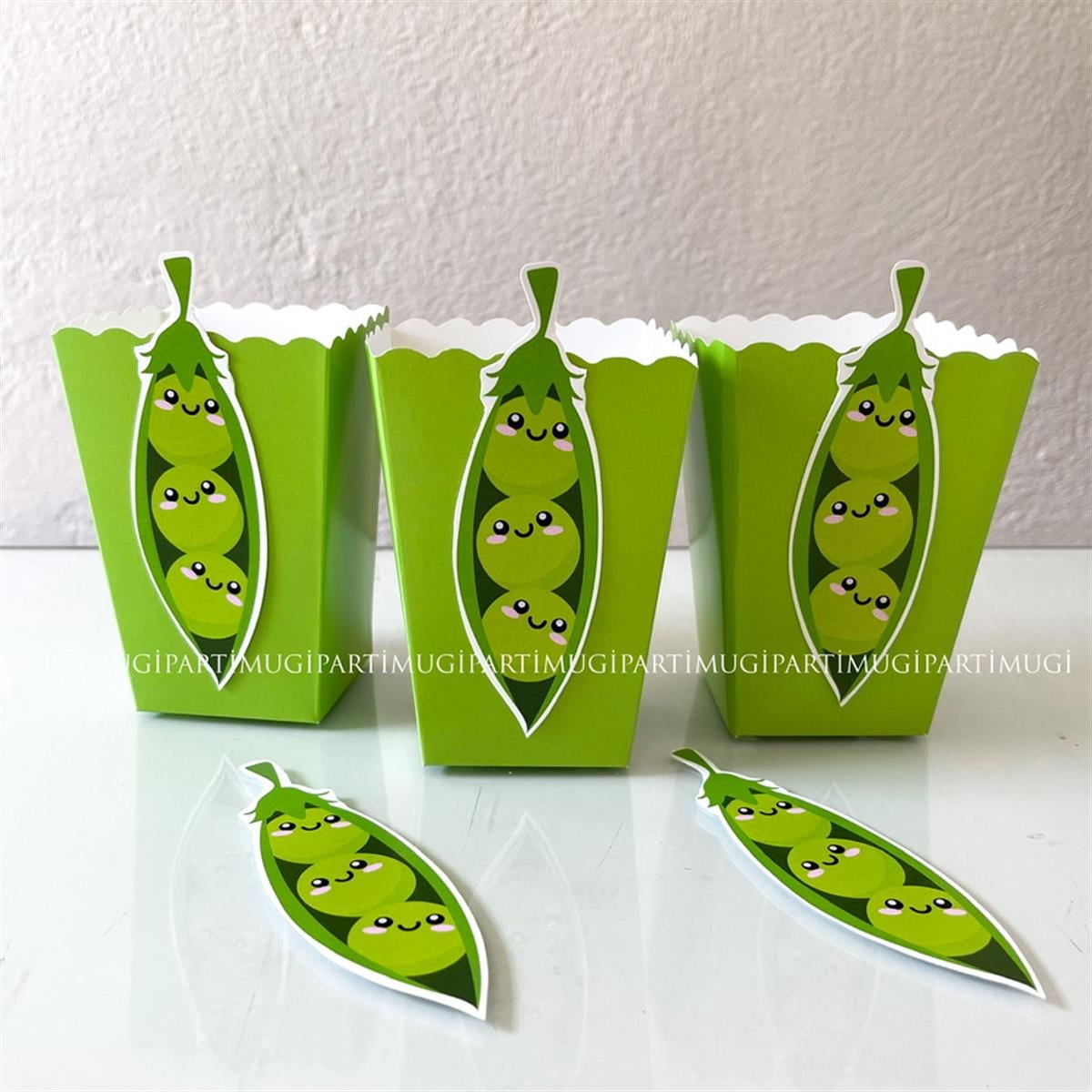 Minik Bezelye Baby Shower Temalı Popcorn Kutusu