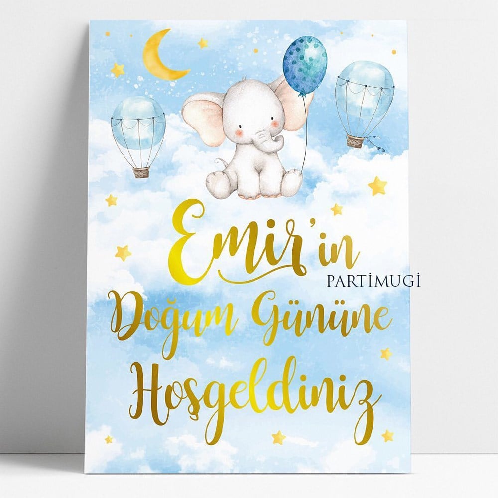 Minik Fil Temalı Karşılama Panosu