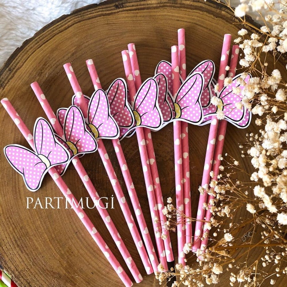 Minnie Mouse Temalı Fiyonk Pipet