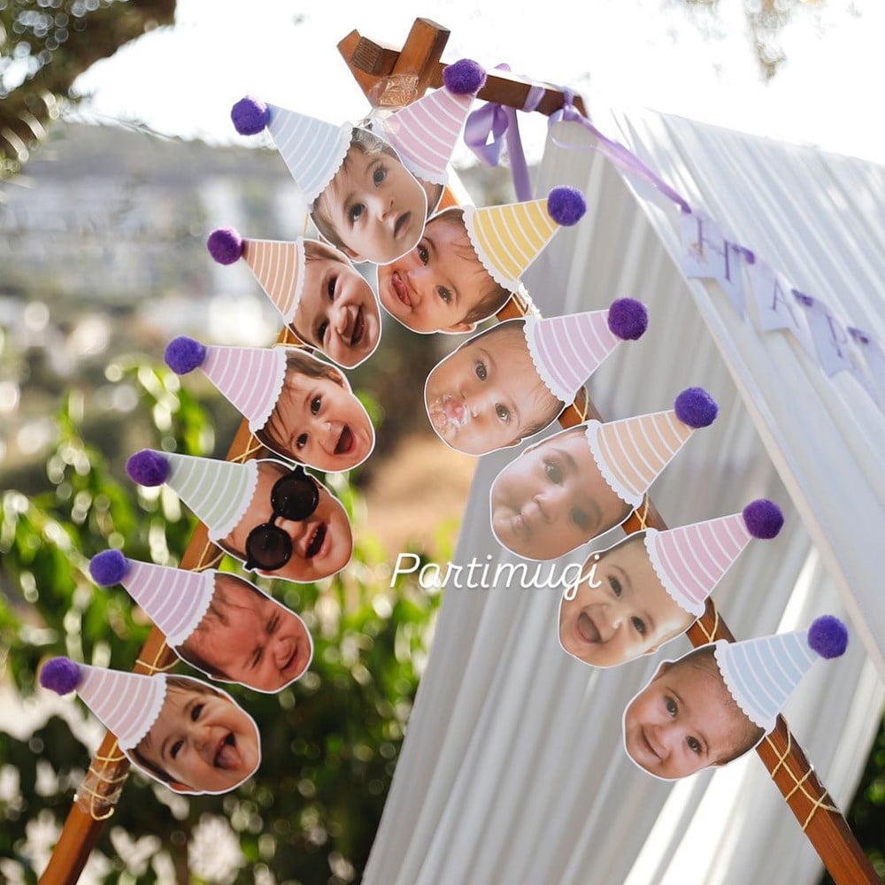 Mor Ponpon Pastel Fotoğraf Flama Banner