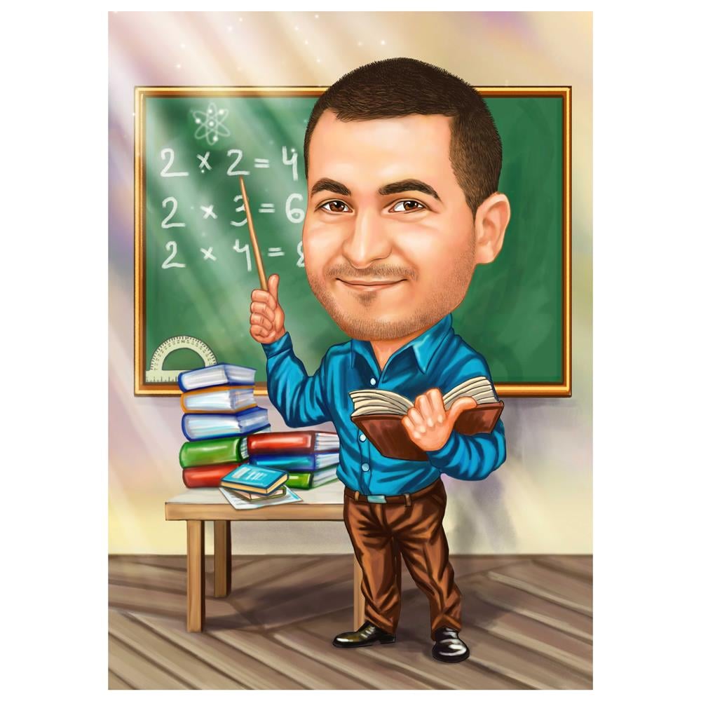 Öğretmenler Günü Karikatür Hediyelik Çerçeve 0013