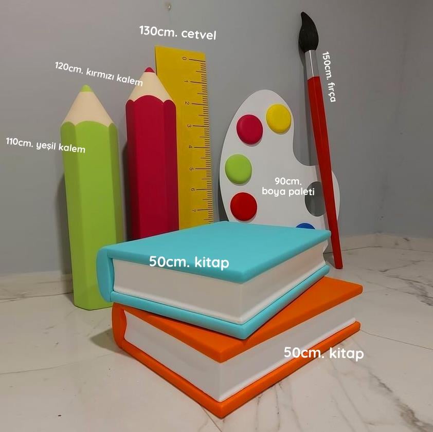 Okula Dönüş 3D Strafor Dekor Seti