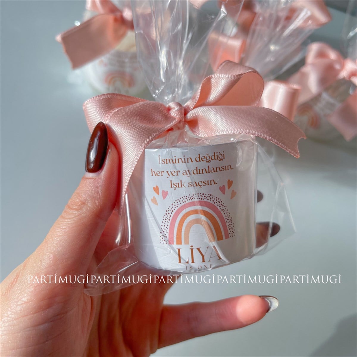 Pastel Gökkuşağı Temalı Hediyelik Mum