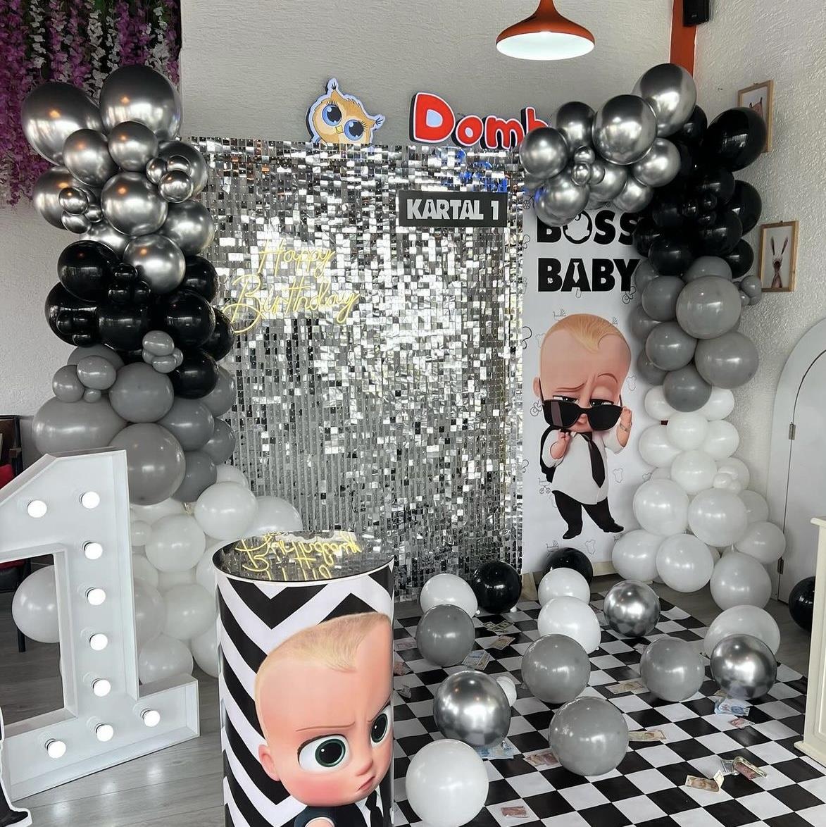 Patron Bebek Temalı 50 Adet Balon ve Balon Zinciri Aparatı