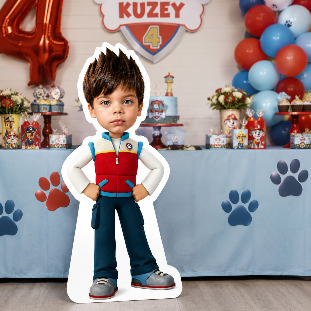 Paw Patrol Ryder Kişiye Özel Fotoğraflı Ayaklı Maket