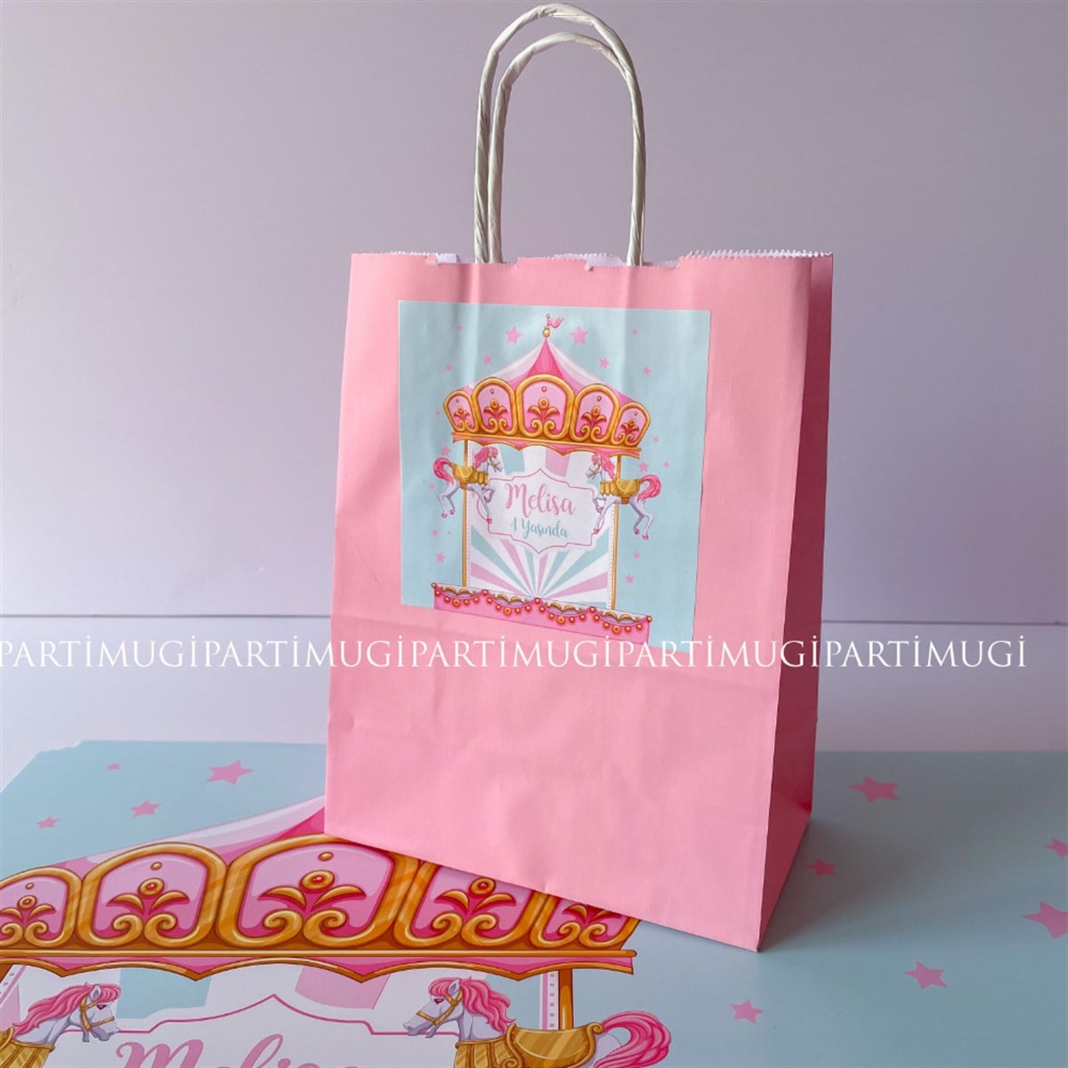 Pembe Atlı Karınca Temalı Hediyelik Çanta