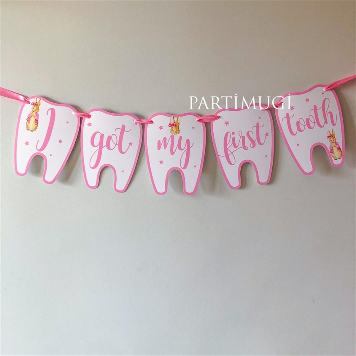 Pembe Diş Buğdayı Temalı Harf Banner