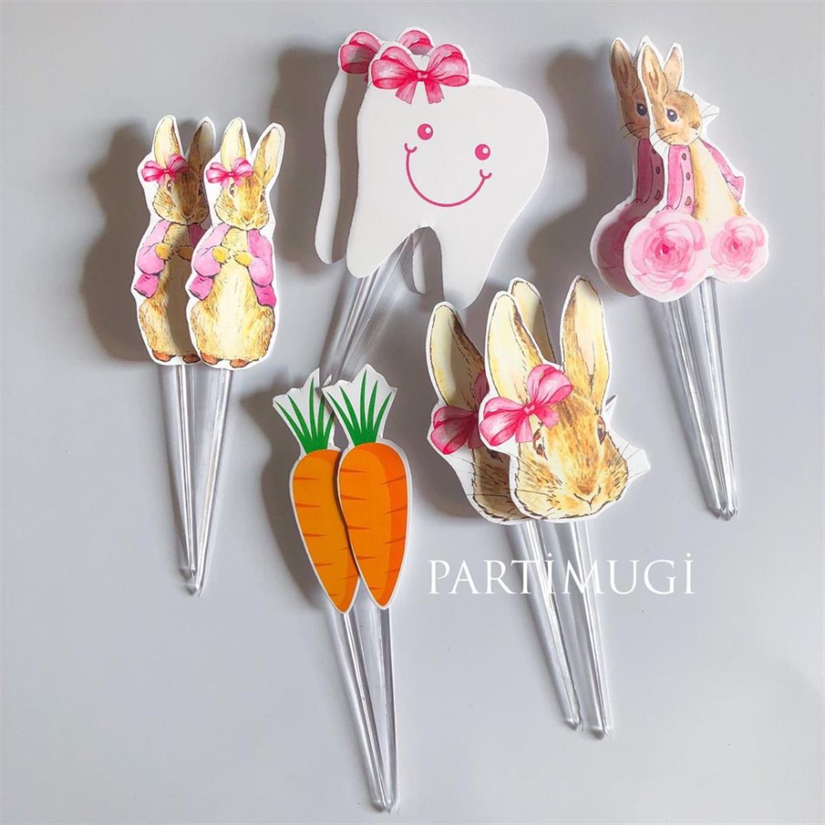 Pembe Diş Buğdayı Temalı İkramlık Süs
