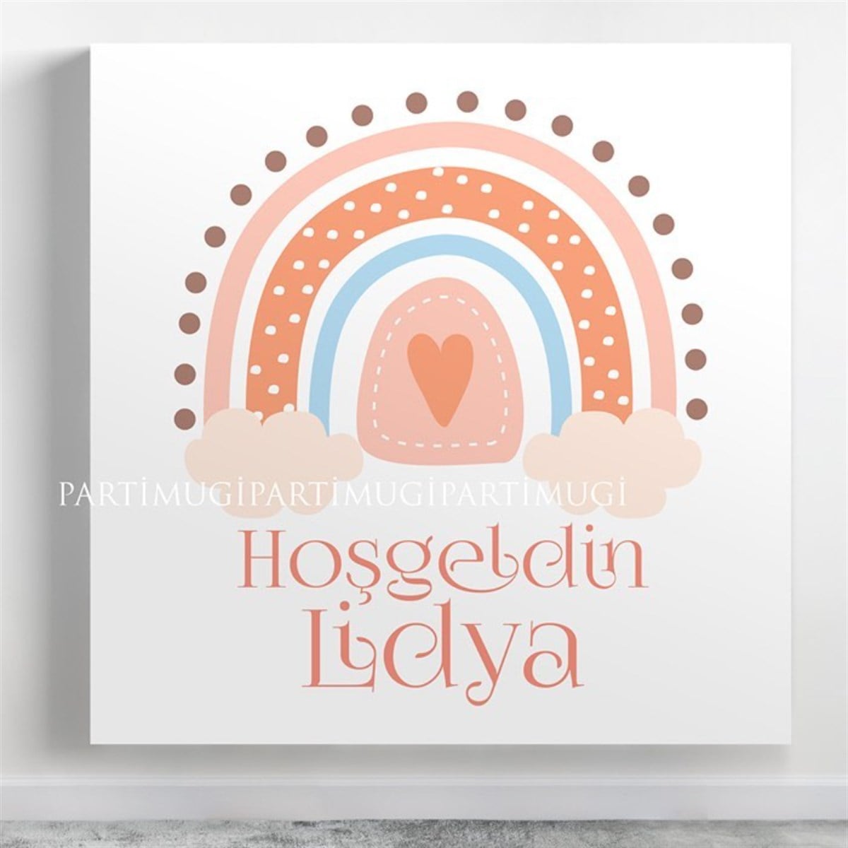 Pembe Mavi Gökkuşağı Temalı Afiş Branda