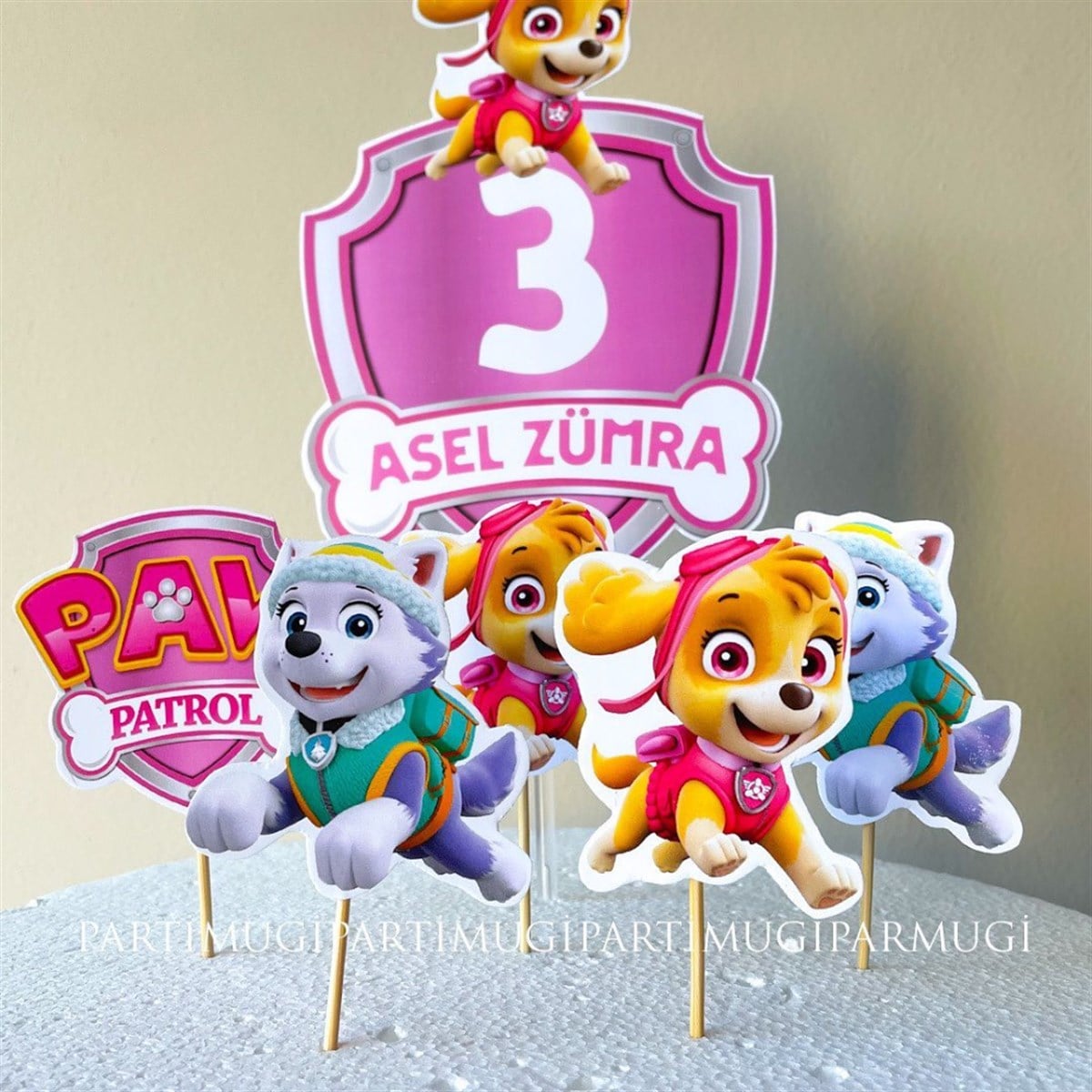 Pembe Paw Patrol Temalı İkramlık Süs