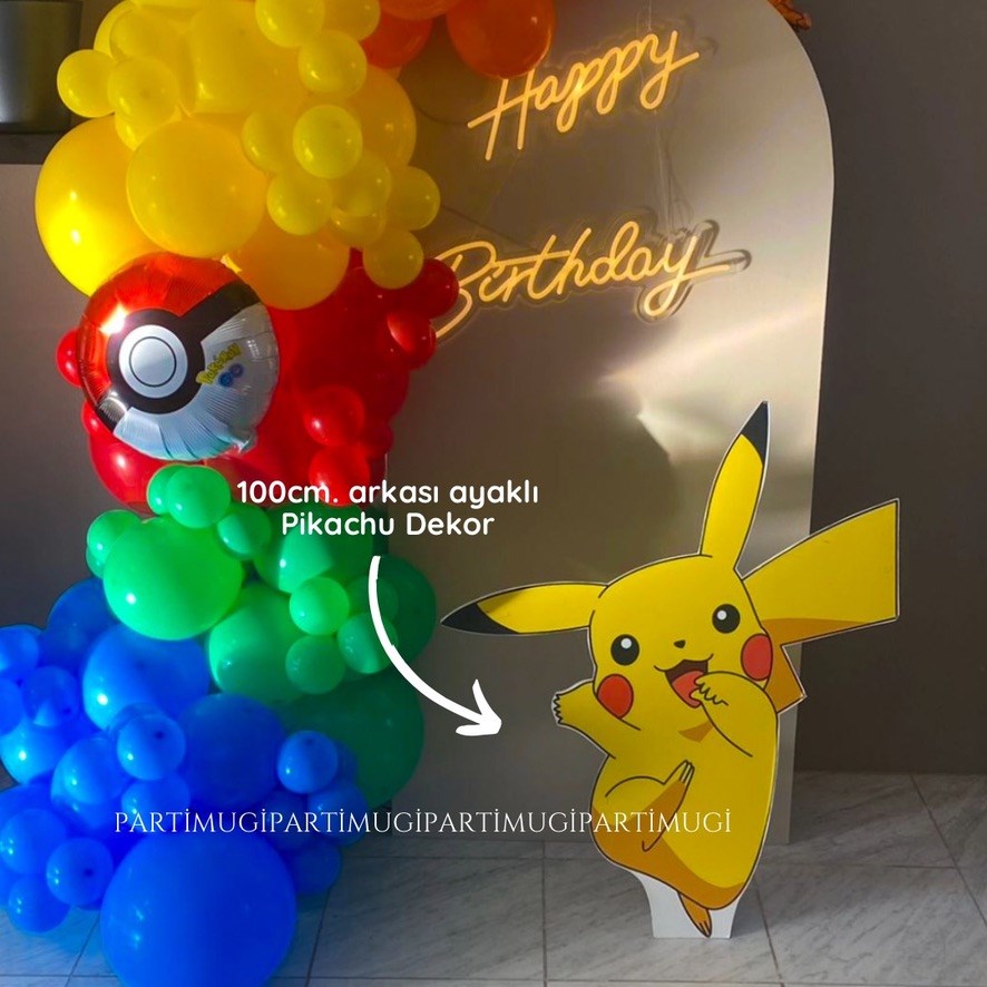 Pokemon Pikachu Doğum Günü Temalı Ayaklı Maket