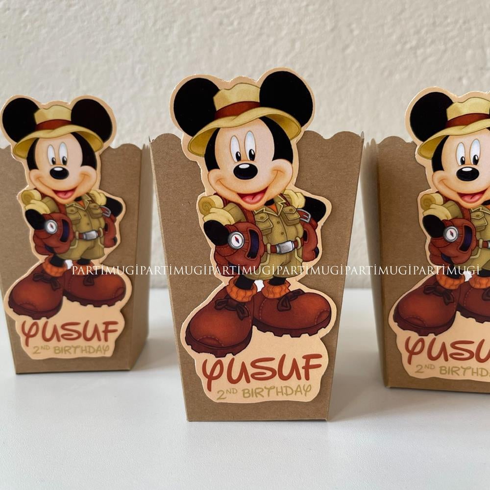 Safari Mickey Mouse Temalı İsimli Popcorn Kutusu