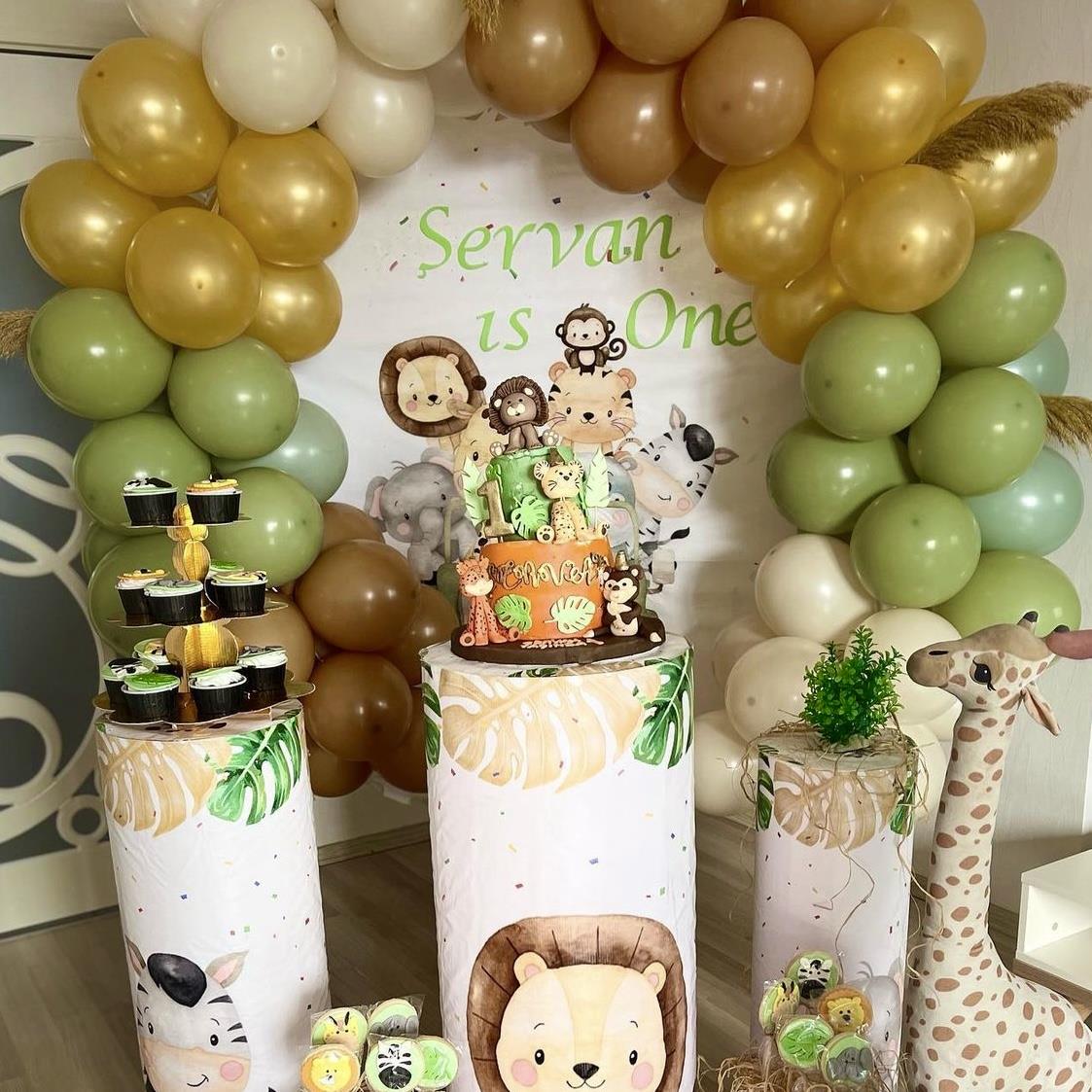 Safari Temalı 50 Adet Balon ve Balon Zinciri Aparatı