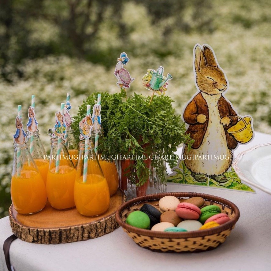Sepetli Peter Rabbit Temalı Ayaklı Pano