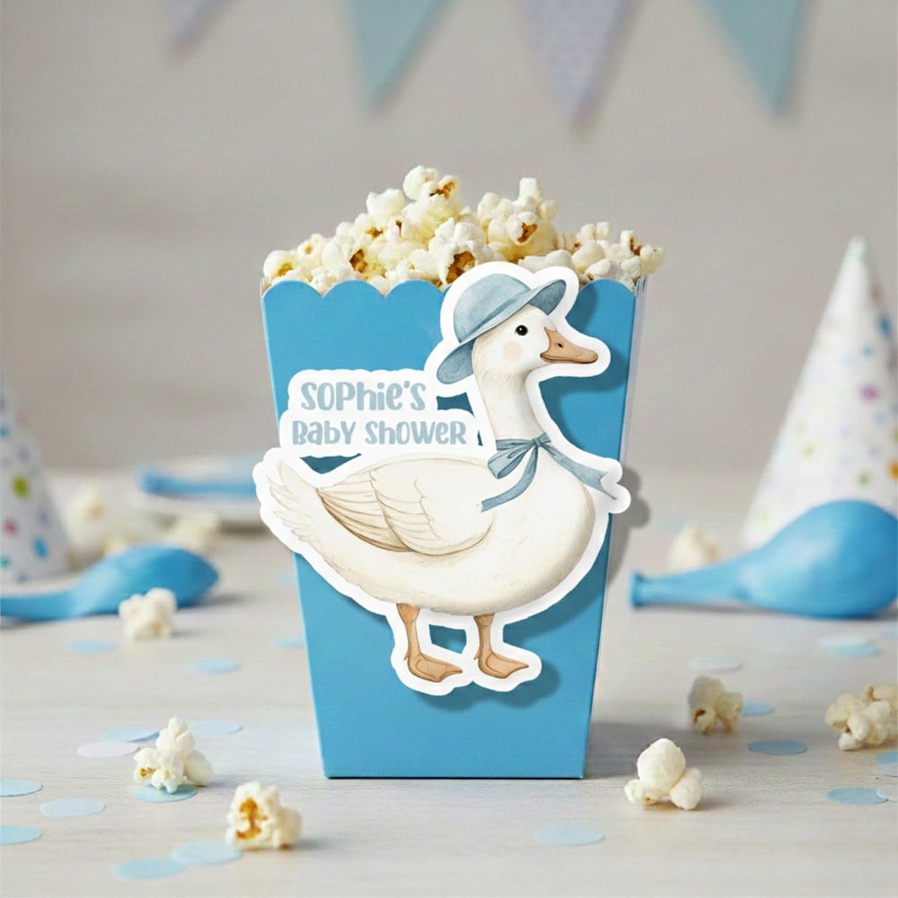 Sevimli Kaz Mavi Ördek Temalı Popcorn Kutusu