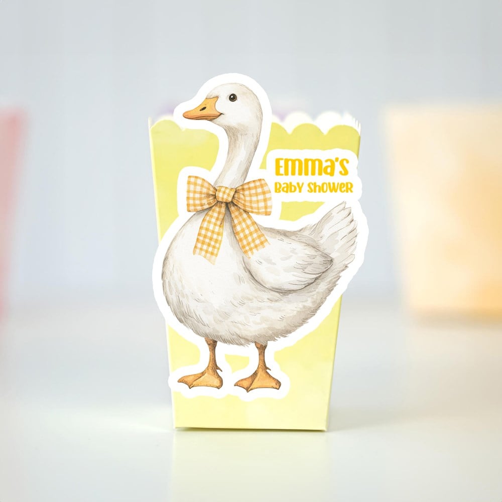 Sevimli Kaz Sarı Ördek Temalı Popcorn Kutusu