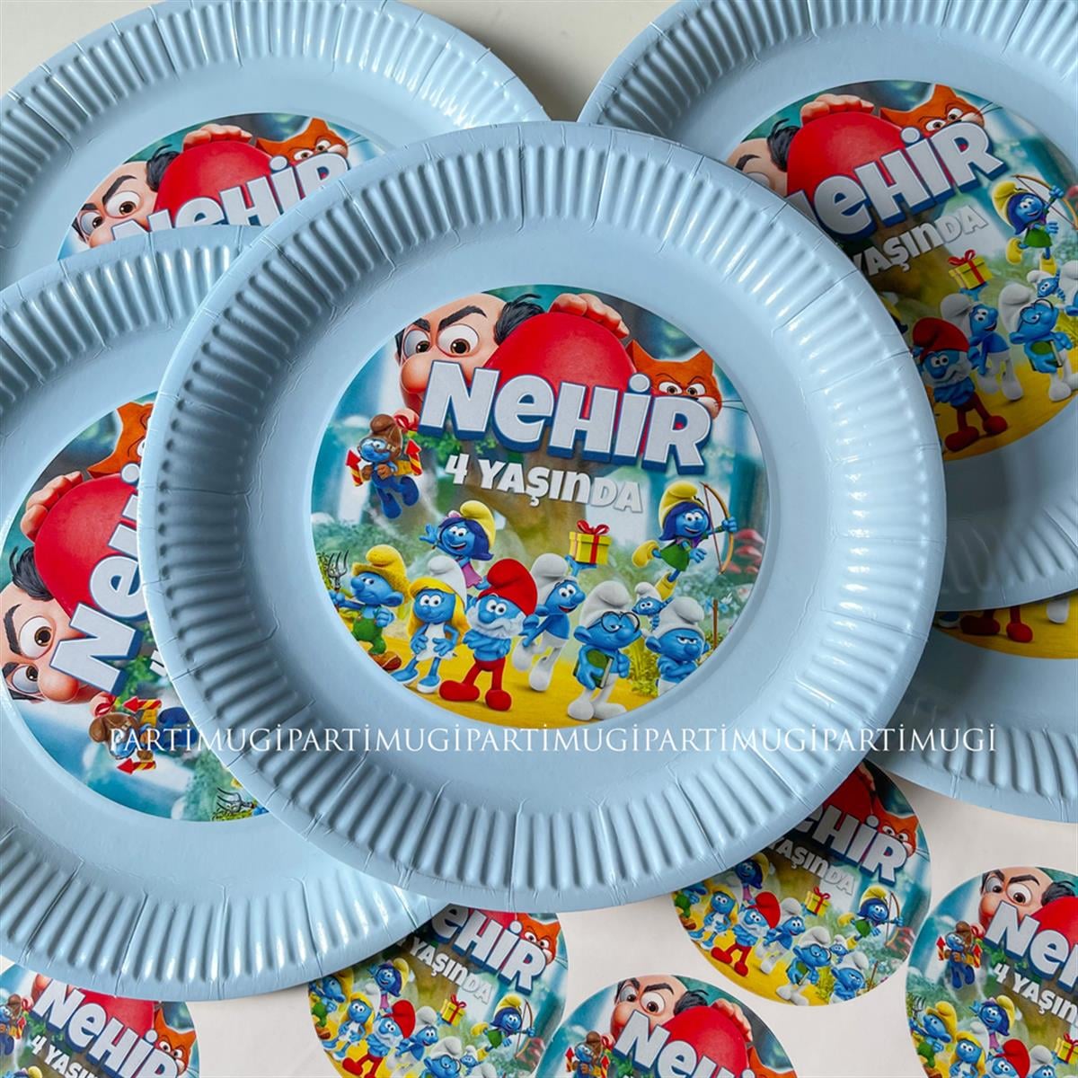 Şirinler Temalı Tabak