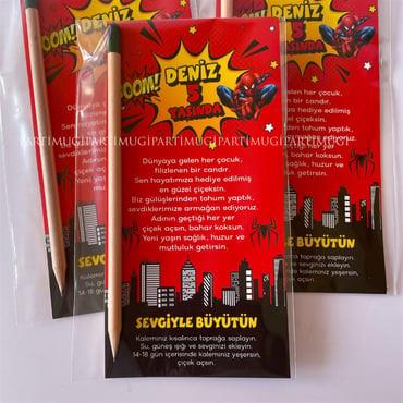 Spiderman Temalı Hediyelik Yeşeren Kalem